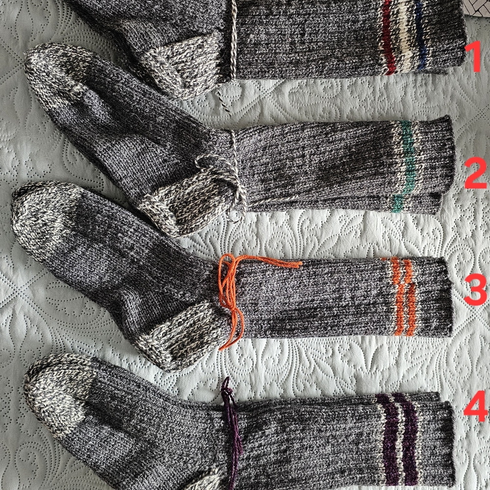 Gray Wool Athletic Socks with Color Accents